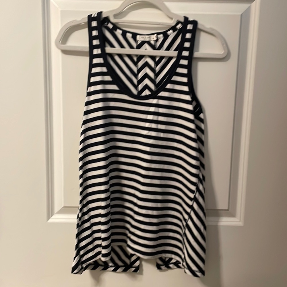 Rag And Bone Striped Split Back Tank Top - image 1
